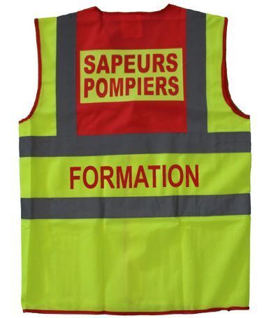 Gilet de sécurité - Sapeurs Pompiers - FORMATION -  rouge et jaune fluo
