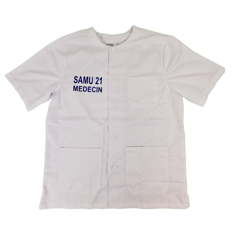 Tunique travail santé HELSINKI - personnalisée - SAMU - homme - blanc