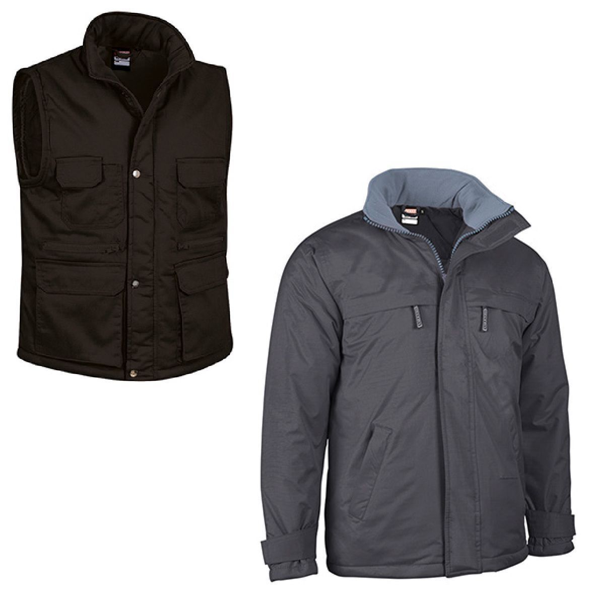 Lot PARKA Boréal gris charbon et doudoune sans manches REPORTER noir - homme