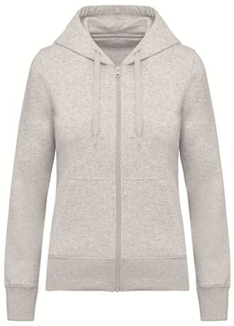 Sweat à capuche zippé écoresponsable - Femme - K4031 - gris ash