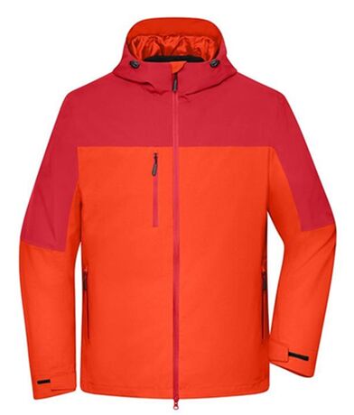 Veste 3 en 1 - Homme - JN1378 - orange épicé et rouge