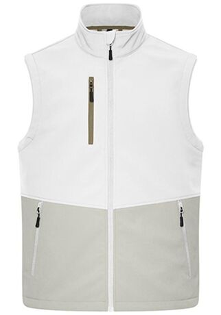 Bodywarmer softshell bicolore - Unisexe - JN1888 - blanc et gris ciment