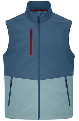 Bodywarmer softshell bicolore - Unisexe - JN1888 - bleu profond et bleu acier
