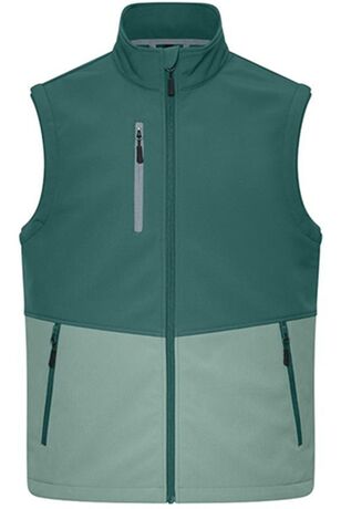 Bodywarmer softshell bicolore - Unisexe - JN1888 - vert industriel et vert brumeux