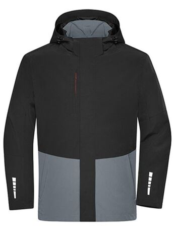 Veste hardshell bicolore - Unisexe - JN1878 - noir et gris métal