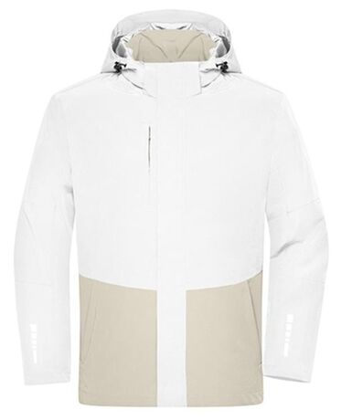 Veste hardshell bicolore - Unisexe - JN1878 - blanc et gris ciment