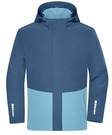 Veste hardshell bicolore - Unisexe - JN1878 - bleu profond et bleu acier
