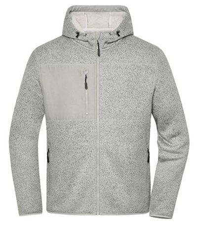 Polaire tricot doublée sherpa - Unisexe - JN1874 - gris ciment mélange nature
