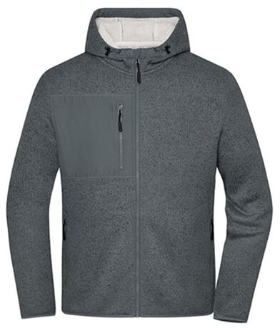 Polaire tricot doublée sherpa - Unisexe - JN1874 - gris métal mélange nature