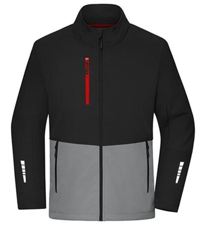 Veste softshell bicolore - Unisexe - JN1886 - noir et gris métal