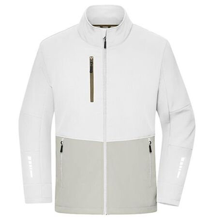 Veste softshell bicolore - Unisexe - JN1886 - blanc et gris ciment