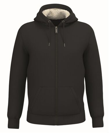 Sweat zippé doublé sherpa - Unisexe - PAT460 - noir