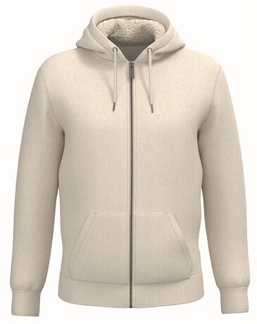 Sweat zippé doublé sherpa - Unisexe - PAT460 - beige ivoire