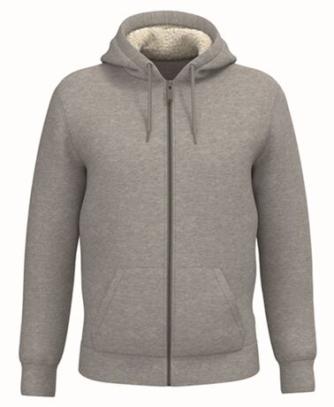 Sweat zippé doublé sherpa - Unisexe - PAT460 - gris heather moon