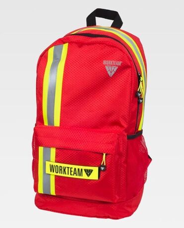 Sac à dos haute visibilité - sécurité WFA440 - personnalisé - rouge et jaune fluo