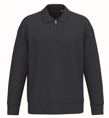 Sweat col polo quart zip - Unisexe - PAT432 - bleu marine