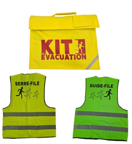 Sacoche KIT EVACUATION avec 2 gilets GUIDE FILE et SERRE FILE