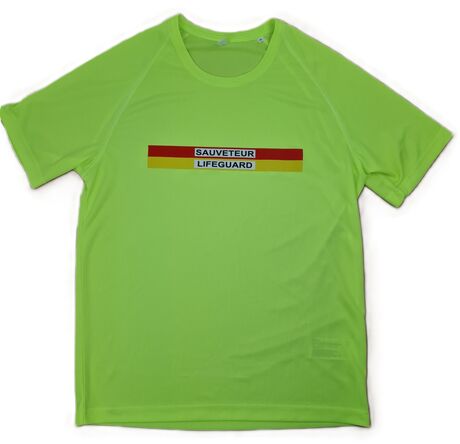 T-shirt respirant SAUVETEUR - LIFEGUARD - homme - jaune fluo