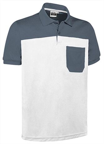 Polo manches courtes - Homme - TYPHOON - blanc et gris ciment