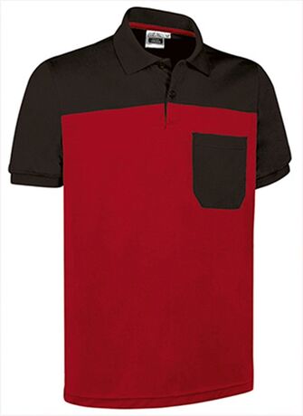Polo manches courtes - Homme - TYPHOON - rouge et noir