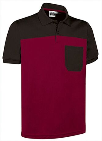 Polo manches courtes - Homme - TYPHOON - rouge bordeaux et noir