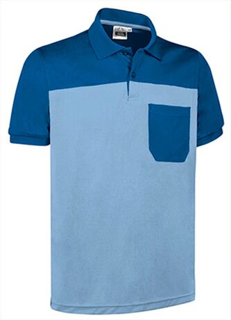 Polo manches courtes - Homme - TYPHOON - bleu ciel et bleu roi