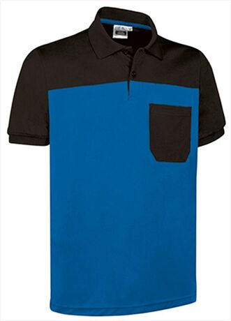 Polo manches courtes - Homme - TYPHOON - bleu roi et noir