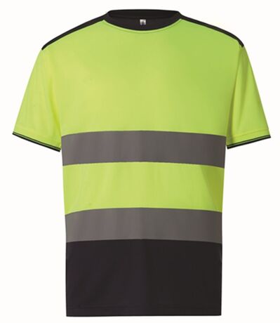T-shirt bicolore de sécurité haute visibilité - HVJ400 - jaune fluo et bleu marine