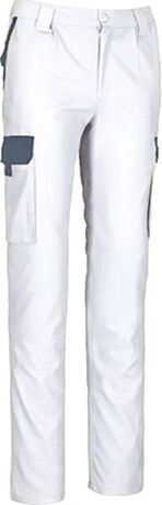 Pantalon de travail - Multipoches - Homme - TYPHOON - blanc et gris ciment