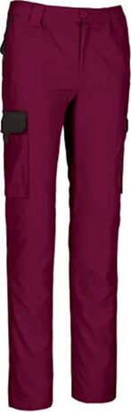 Pantalon de travail - Multipoches - Homme - TYPHOON - rouge bordeaux et noir