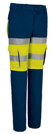 Pantalon de travail  haute visibilité - PRODAR - jaune fluo et bleu marine