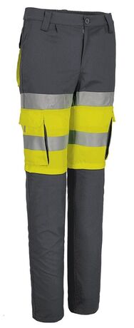 Pantalon de travail  haute visibilité - PRODAR - jaune fluo et gris charbon