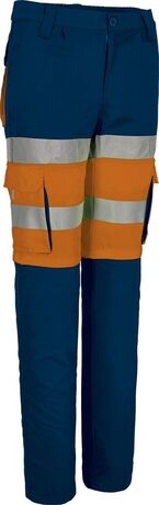 Pantalon de travail  haute visibilité - PRODAR - orange fluo et bleu marine