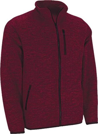 Veste tricot intérieur polaire - WATERFORD - rouge bordeaux chiné