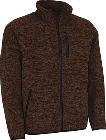 Veste tricot intérieur polaire - WATERFORD - marron noyer chiné