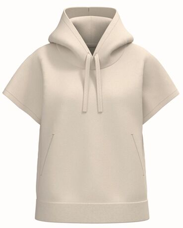 Sweat oversise à capuche - Femme - PAT446 - beige ivoire