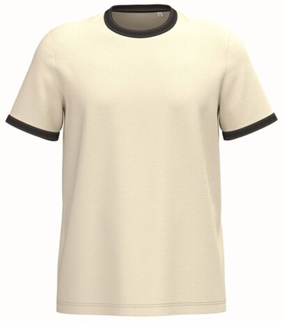 T-shirt à bords contrastés - Homme - PAT360 - beige ivoire et noir