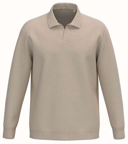 Pull col polo - Homme - PATS901 - beige ivoire