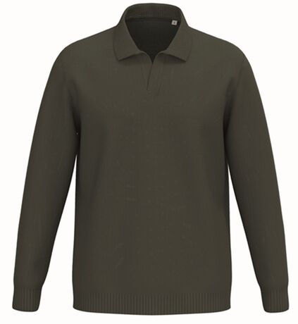 Pull col polo - Homme - PATS901 - vert kaki