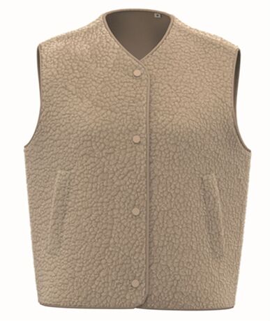Veste gilet sans manches sherpa - Femme - PATS604 - beige sable