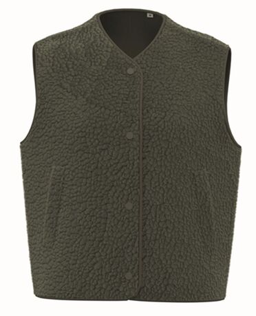Veste gilet sans manches sherpa - Femme - PATS604 - vert kaki