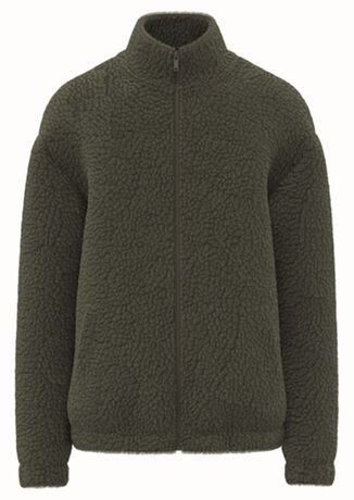 Sweat gilet sherpa - Zip entier - Unisexe - PATS404 - vert kaki
