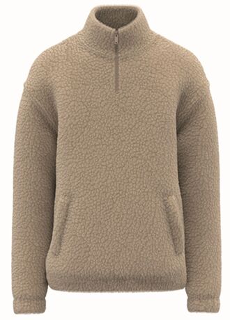 Sweat-shirt 1/4 zip - Unisexe - PATS403 - beige sable