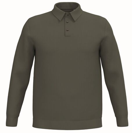 Polo manches longues - Homme - PATS204 - vert kaki