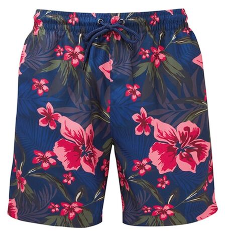 Short de bain pour homme - WB900 - bleu marine et rose