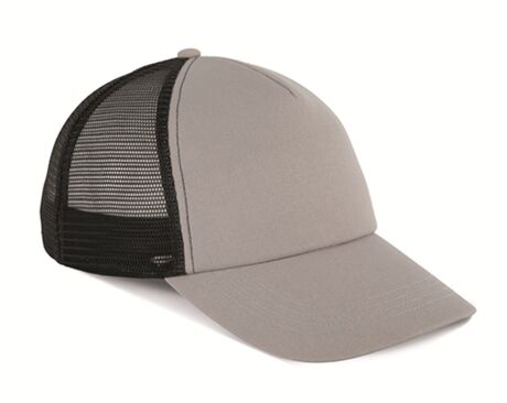 Casquette trucker 5 panneaux - KP240 - gris opal et noir