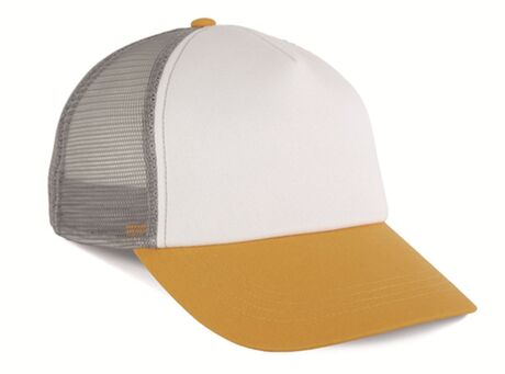 Casquette trucker 5 panneaux - KP240 - blanc amber yellow frost grey