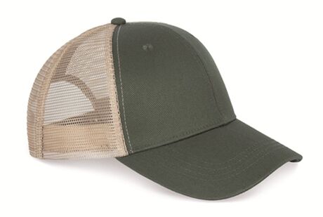 Casquette trucker unisexe - PAT036 - vert kaki et beige