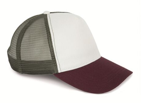 Casquette trucker unisexe - PAT035 - beige ivoire - dark cherry - kaki