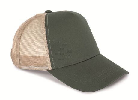 Casquette trucker unisexe - PAT035 - vert kaki et beige